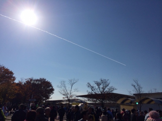 20131124川越水上公園、飛行機雲